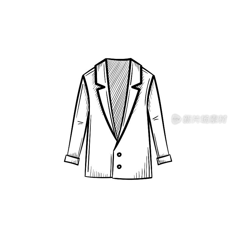 Male jacket hand drawn sketch icon